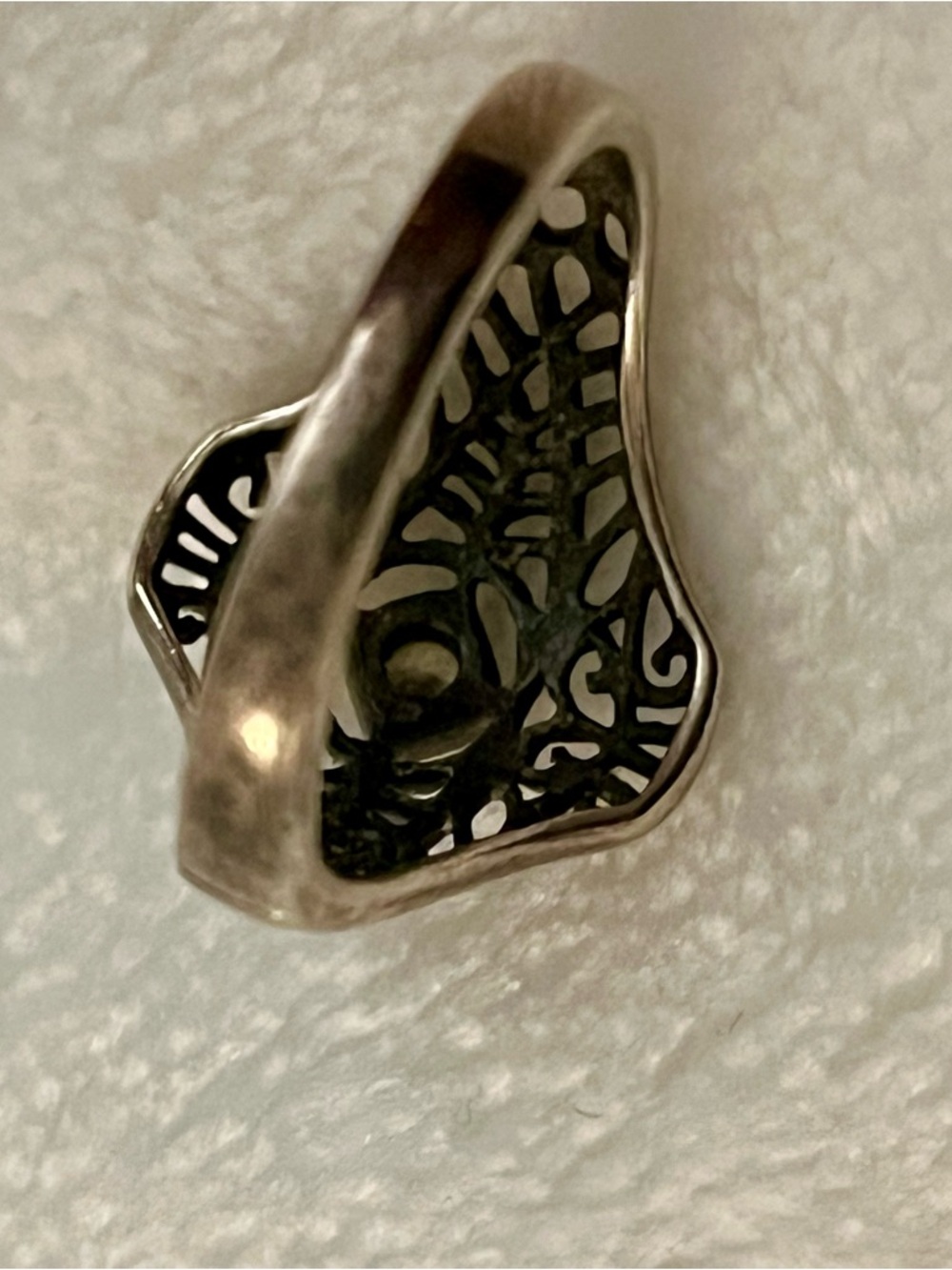 Vintage Sterling Solver Avon Filigree CZ Ring Sz 8 - Picture 5 of 8